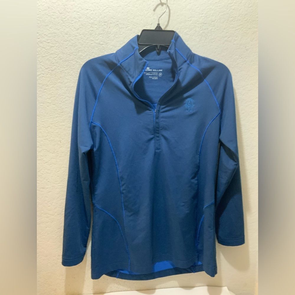 Peter Millar Half Zip UPF 50+ Performance Fabric Pullover Blue Size Medium Women